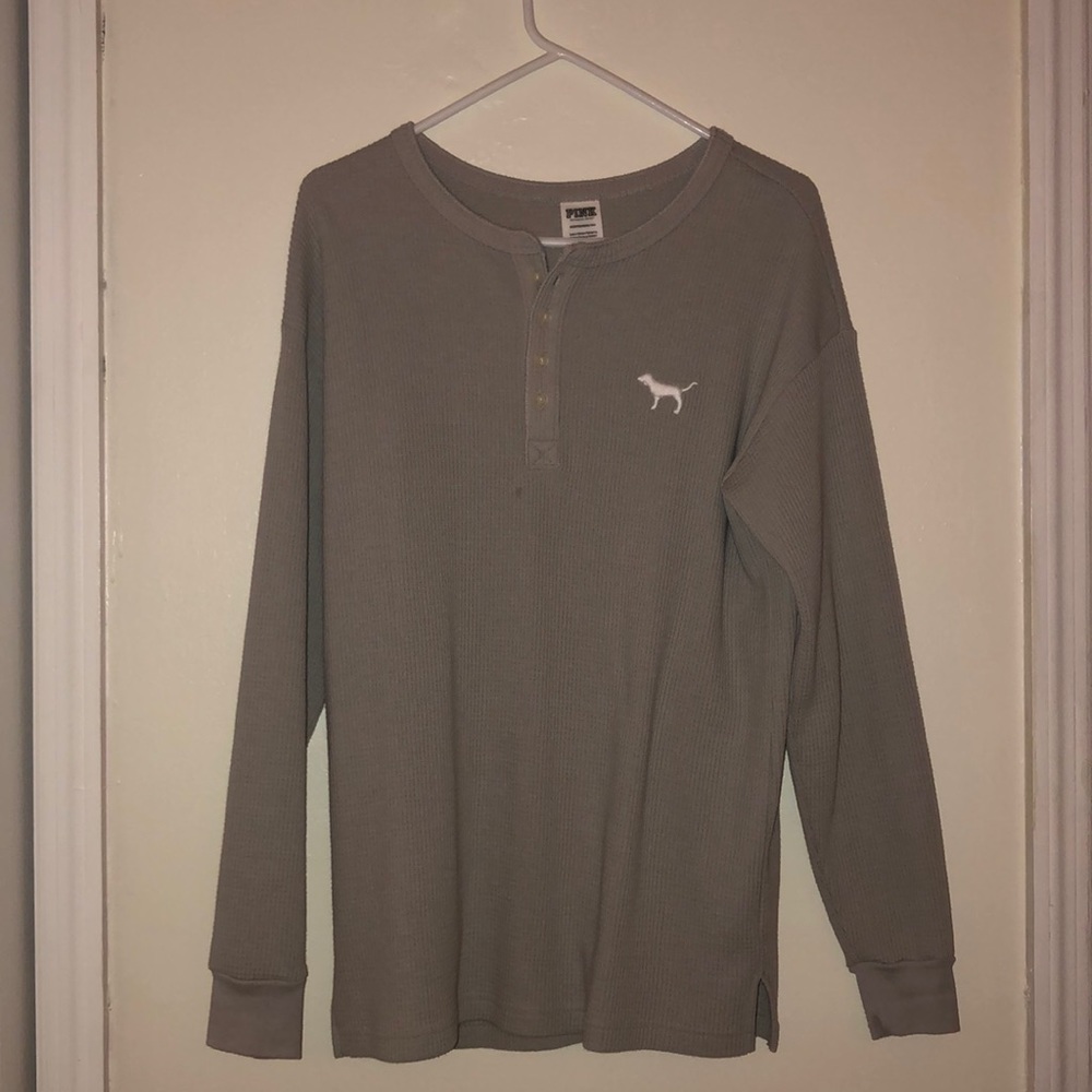 Pink Victoria secret waffle knit long sleeve